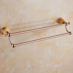 Mensola per Asciugamani in Ottone Vintage con Porta Sapone Accessorio da Bagno in Metallo