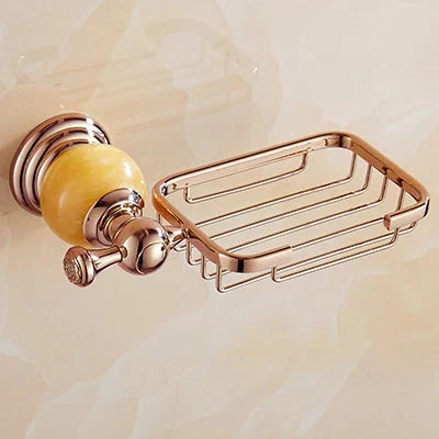 Mensola per Asciugamani in Ottone Vintage con Porta Sapone Accessorio da Bagno in Metallo