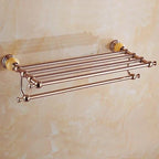 Mensola per Asciugamani in Ottone Vintage con Porta Sapone Accessorio da Bagno in Metallo