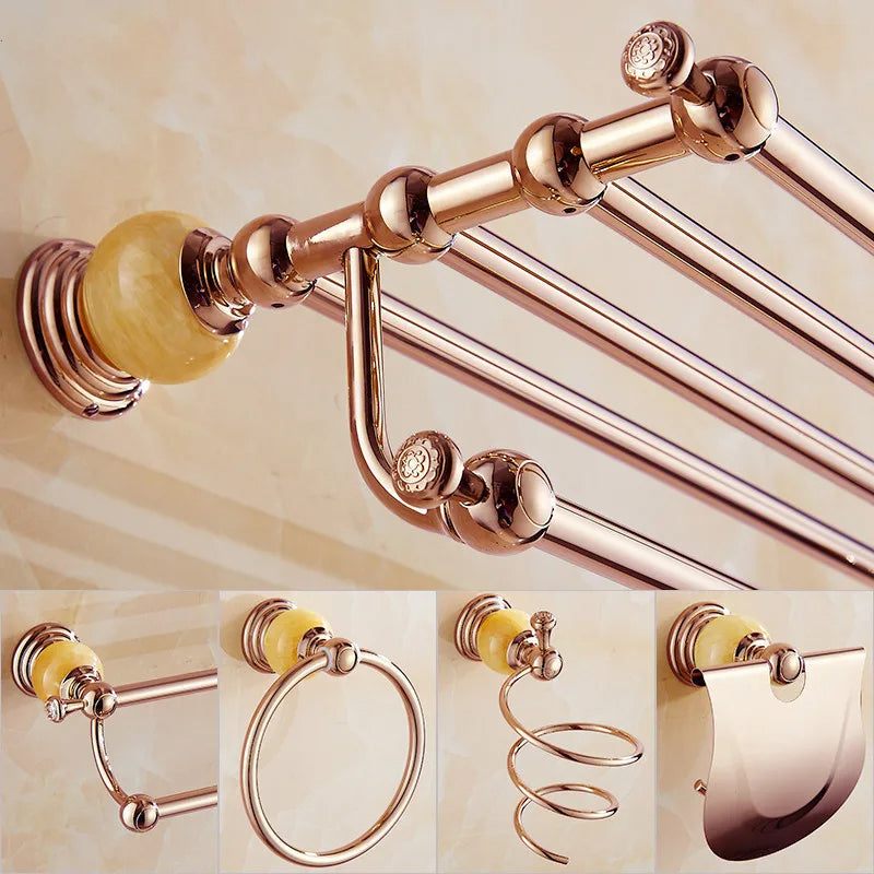 Mensola per Asciugamani in Ottone Vintage con Porta Sapone Accessorio da Bagno in Metallo