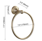 Anello Porta Asciugamano da Muro Vintage Retro in Ottone Antico con Motivo Circolare