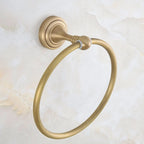 Anello Porta Asciugamano da Muro Vintage Retro in Ottone Antico con Motivo Circolare