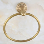 Anello Porta Asciugamano da Muro Vintage Retro in Ottone Antico con Motivo Circolare