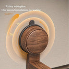 Anello Portasciugamano in Legno Noce Vintage con Ventosa per Muro Bagno