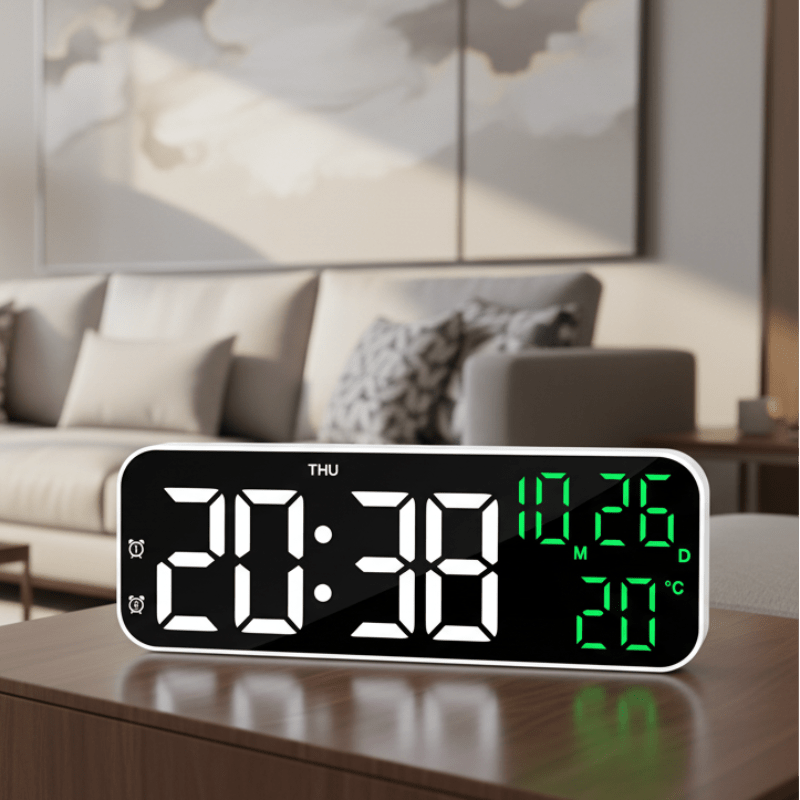 VOXSYNC – Orologio Digitale LED con Controllo Vocale e Display della Temperatura