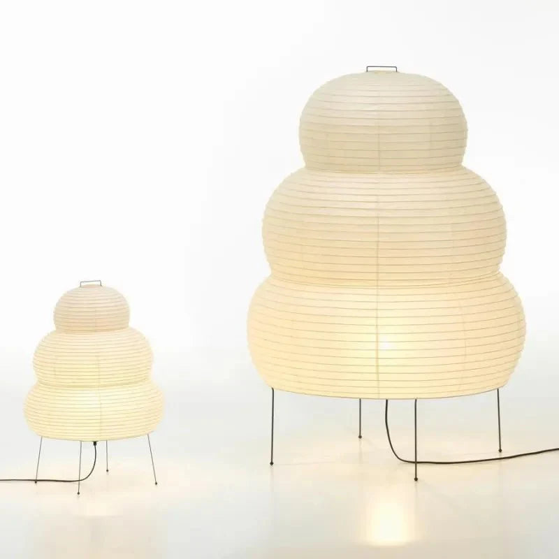 SabiGlow - Lampada da terra artistica in carta di riso Wabi Sabi con stativo regolabile