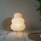 SabiGlow - Lampada da terra artistica in carta di riso Wabi Sabi con stativo regolabile