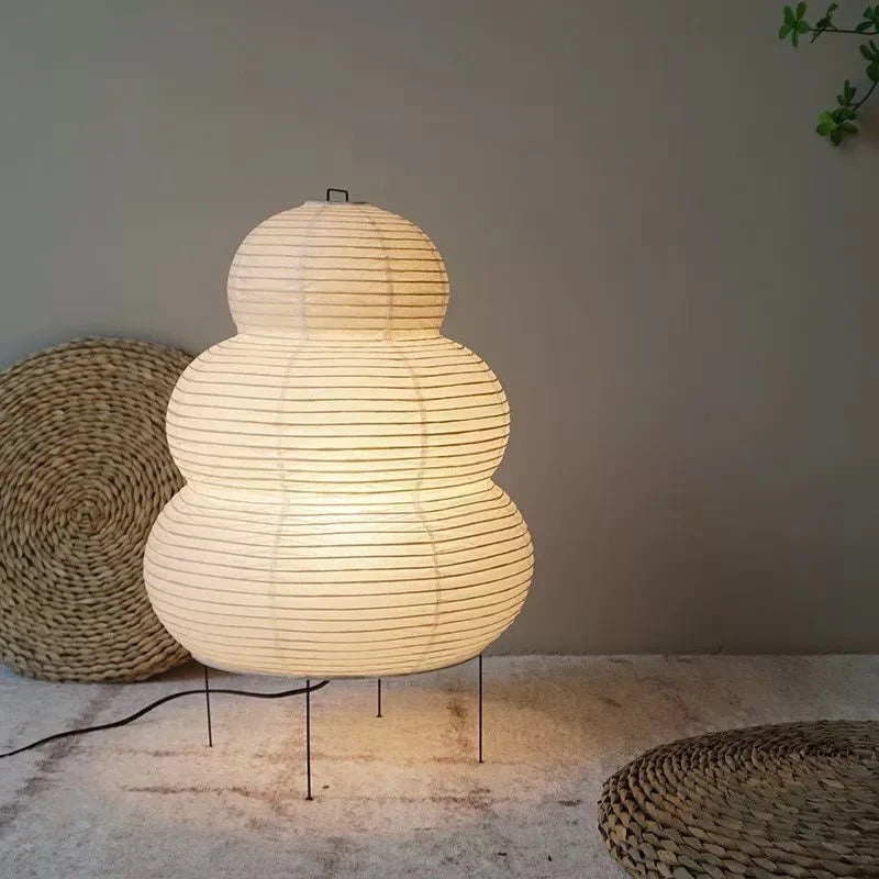 SabiGlow - Lampada da terra artistica in carta di riso Wabi Sabi con stativo regolabile