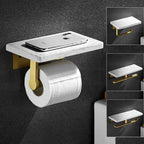 Mensola porta telefono da parete per bagno, supporto per carta igienica in marmo