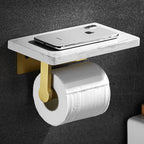 Mensola porta telefono da parete per bagno, supporto per carta igienica in marmo
