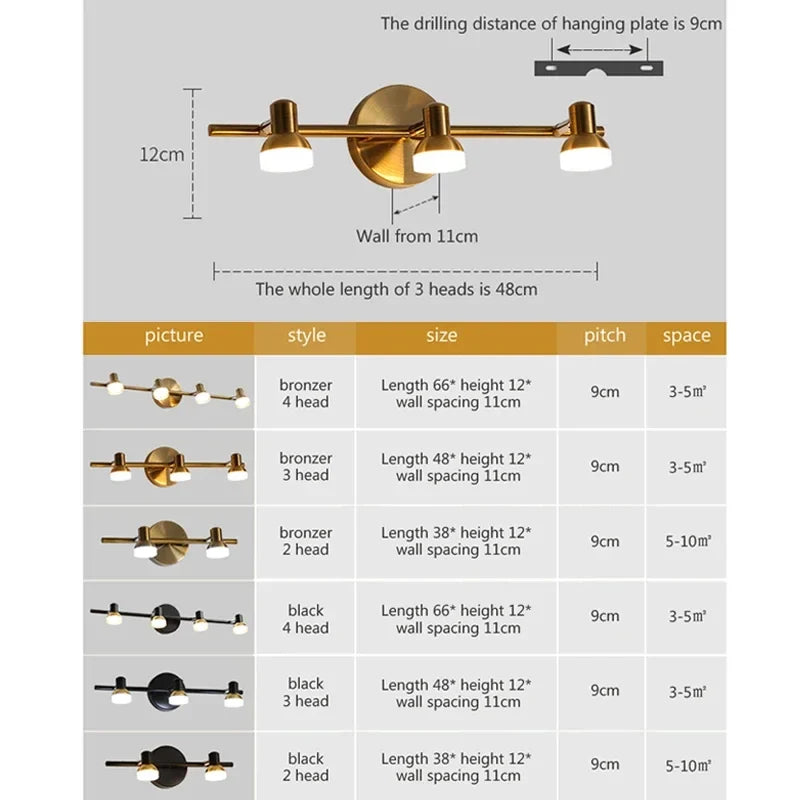 Lampade da Parete LED Rotabili Applique Vintage