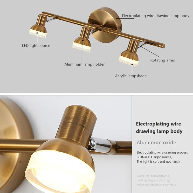 Lampade da Parete LED Rotabili Applique Vintage