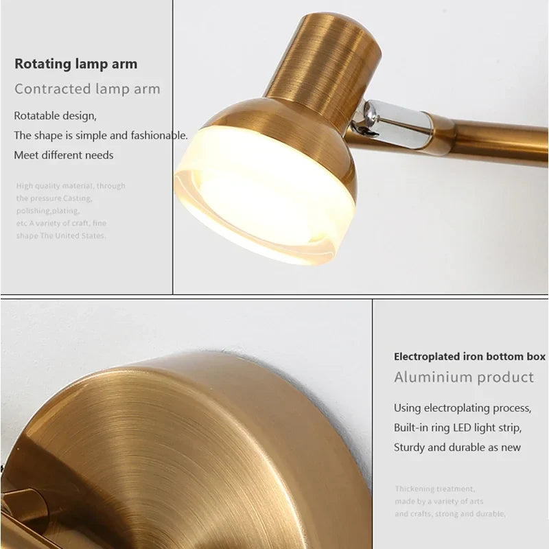 Lampade da Parete LED Rotabili Applique Vintage
