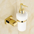 Dispenser di Sapone Liquido da Parete con Finitura Dorata