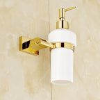 Dispenser di Sapone Liquido da Parete con Finitura Dorata