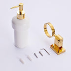 Dispenser di Sapone Liquido da Parete con Finitura Dorata