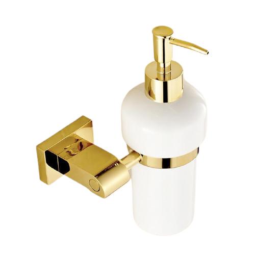 Dispenser di Sapone Liquido da Parete con Finitura Dorata