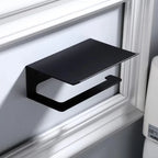 Porta Carta Igienica da Bagno in Alluminio da Muro con Supporto per Telefono Cellulare