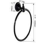 Anello Porta Asciugamani Rotondo in Ottone Nero Anticato Montato a Parete
