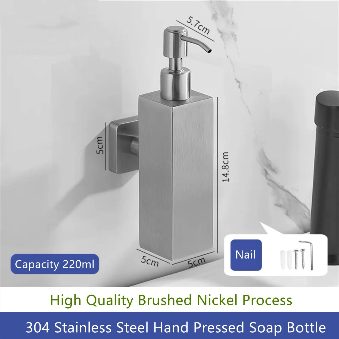 Dispenser di Sapone Liquido a Pressione da Muro