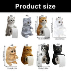 Porta Rotolo di Carta Igienica da Parete in Resina a Forma di Gatto Adorabile