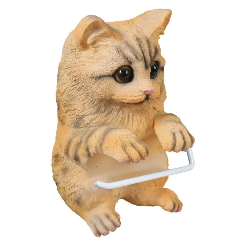 Porta Rotolo di Carta Igienica da Parete in Resina a Forma di Gatto Adorabile