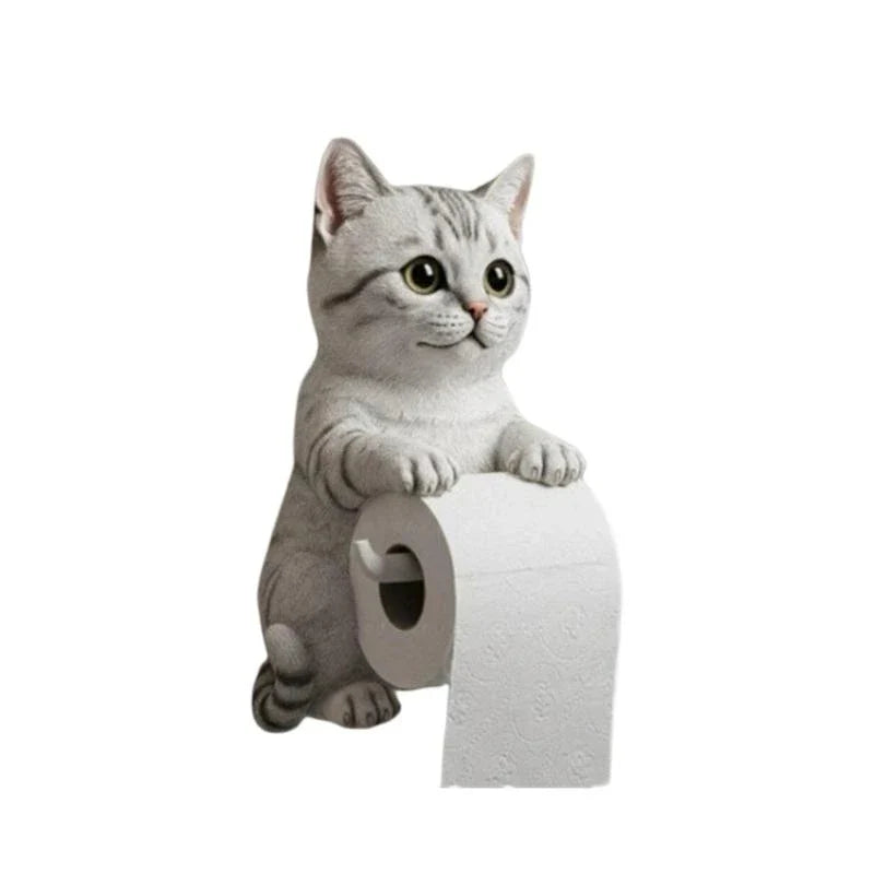 Porta Rotolo di Carta Igienica da Parete in Resina a Forma di Gatto Adorabile