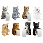Porta Rotolo di Carta Igienica da Parete in Resina a Forma di Gatto Adorabile