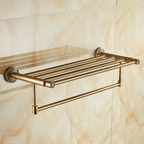 Supporto per Asciugamani da Bagno in Ottone Antico Quadrato da Montare a Parete