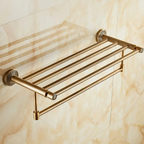 Supporto per Asciugamani da Bagno in Ottone Antico Quadrato da Montare a Parete