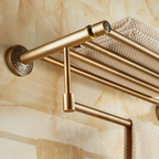 Supporto per Asciugamani da Bagno in Ottone Antico Quadrato da Montare a Parete