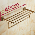 Supporto per Asciugamani da Bagno in Ottone Antico Quadrato da Montare a Parete
