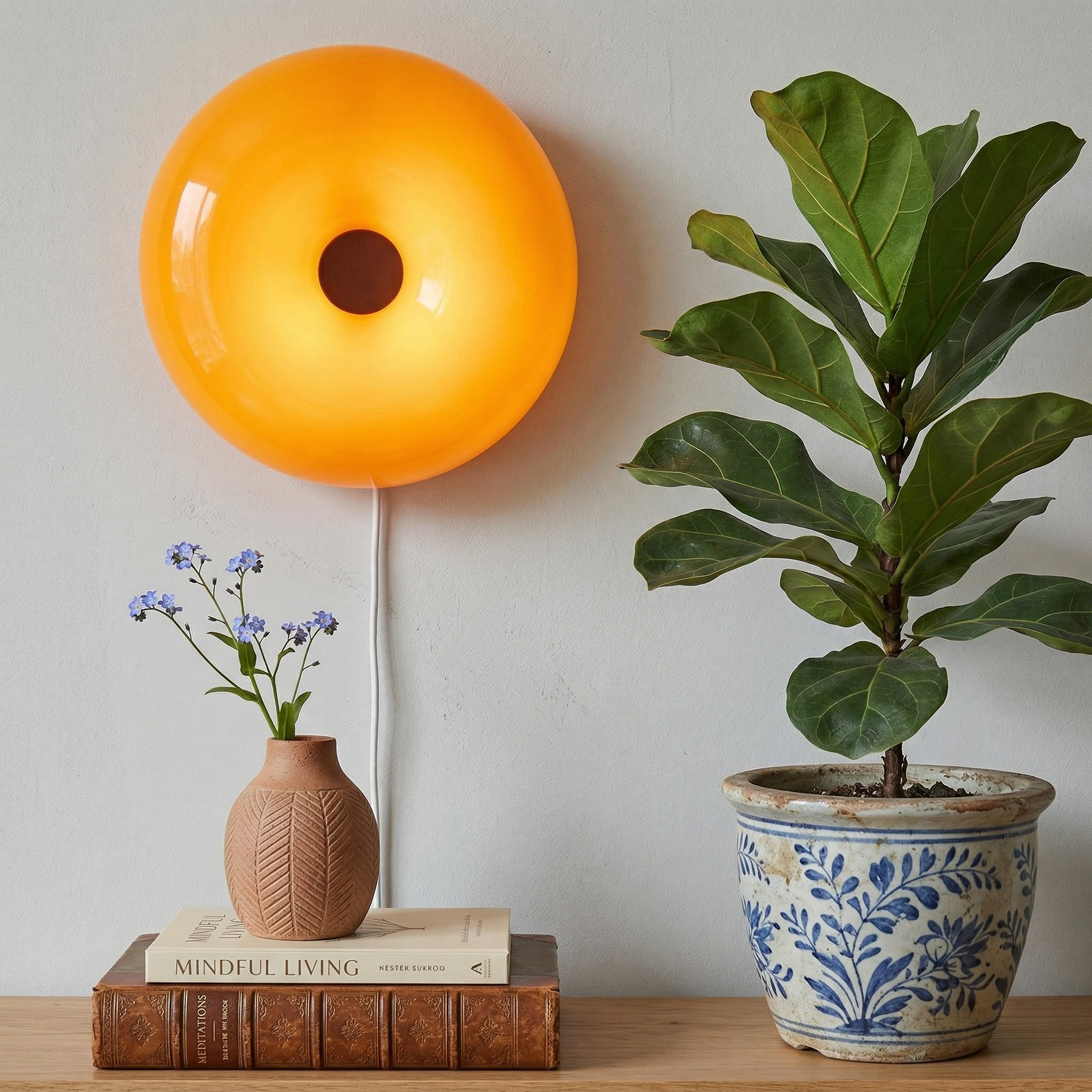 Applique da Parete in Vetro Tondo Dimmerabile Lampada LED Moderna