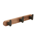 Gancio da Parete in Legno di Noce e Alluminio 3-5 File per Asciugamani da Bagno