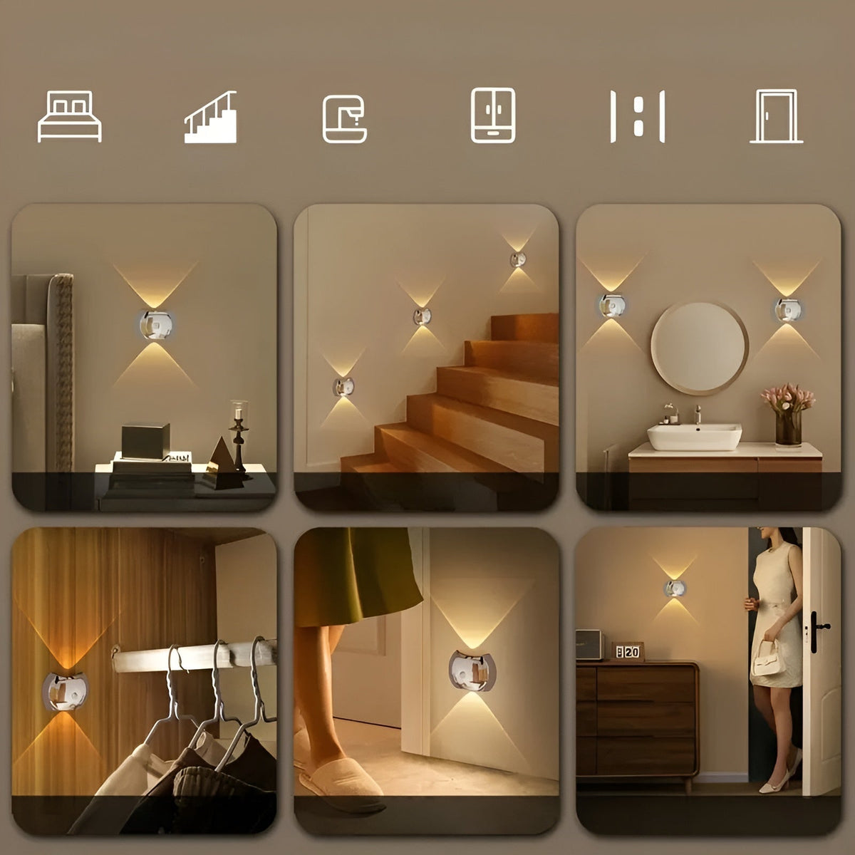 Applique con sensore di movimento – Luce LED duale sopra e sotto | Magnetica e portatile