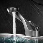 Rubinetto per lavabo con cascata – Moderno ed Elegante | Miscelatore in ottone cromato per bagno acqua calda e fredda