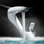 Rubinetto per lavabo con cascata – Moderno ed Elegante | Miscelatore in ottone cromato per bagno acqua calda e fredda