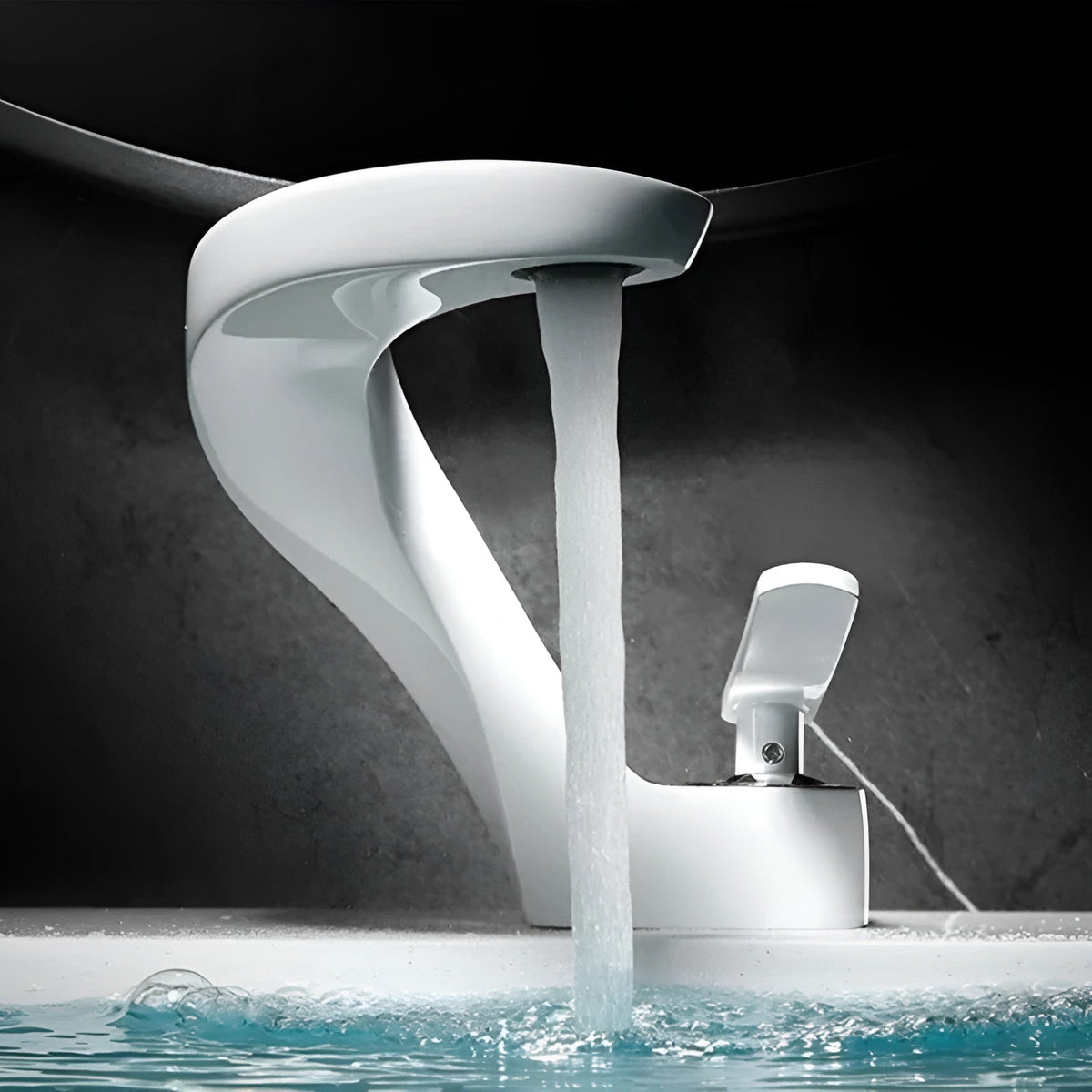 Rubinetto per lavabo con cascata – Moderno ed Elegante | Miscelatore in ottone cromato per bagno acqua calda e fredda