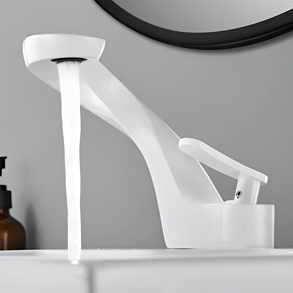 Rubinetto per lavabo con cascata – Moderno ed Elegante | Miscelatore in ottone cromato per bagno acqua calda e fredda