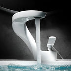 Rubinetto per lavabo con cascata – Moderno ed Elegante | Miscelatore in ottone cromato per bagno acqua calda e fredda