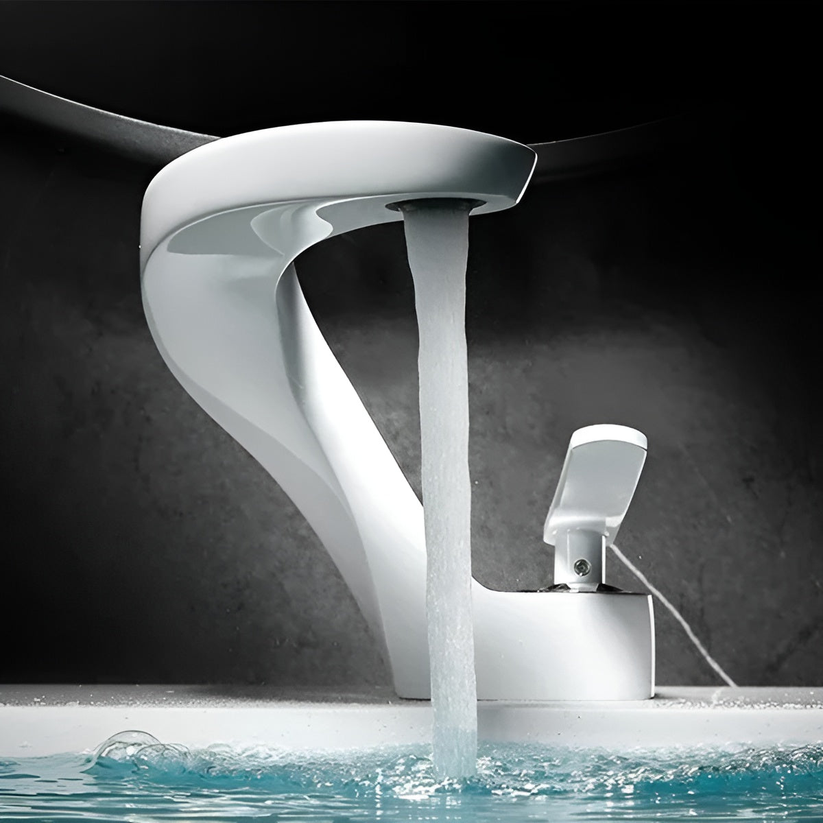 Rubinetto per lavabo con cascata – Moderno ed Elegante | Miscelatore in ottone cromato per bagno acqua calda e fredda