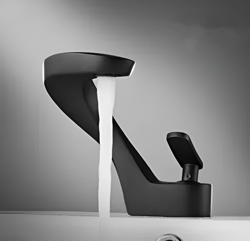 Rubinetto per lavabo con cascata – Moderno ed Elegante | Miscelatore in ottone cromato per bagno acqua calda e fredda