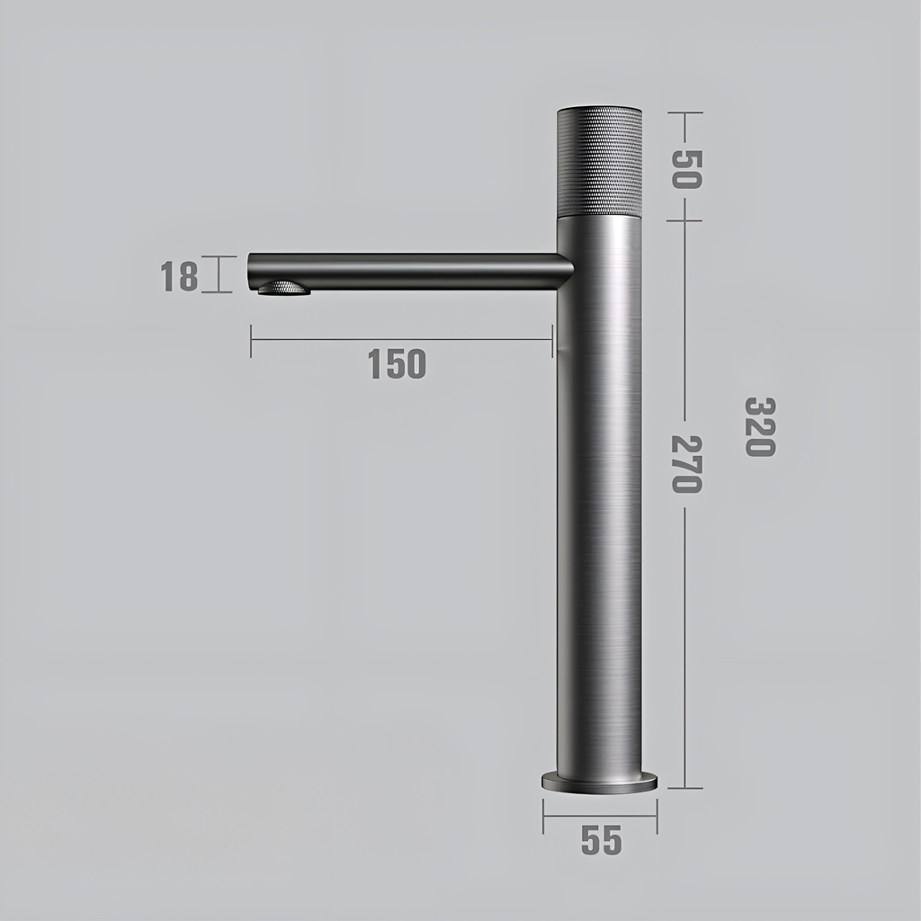 Rubinetto per Lavabo Rotondo – Miscelatore di Alta Qualità per Acqua Calda e Fredda | Ideale per Bagno e Lavabo