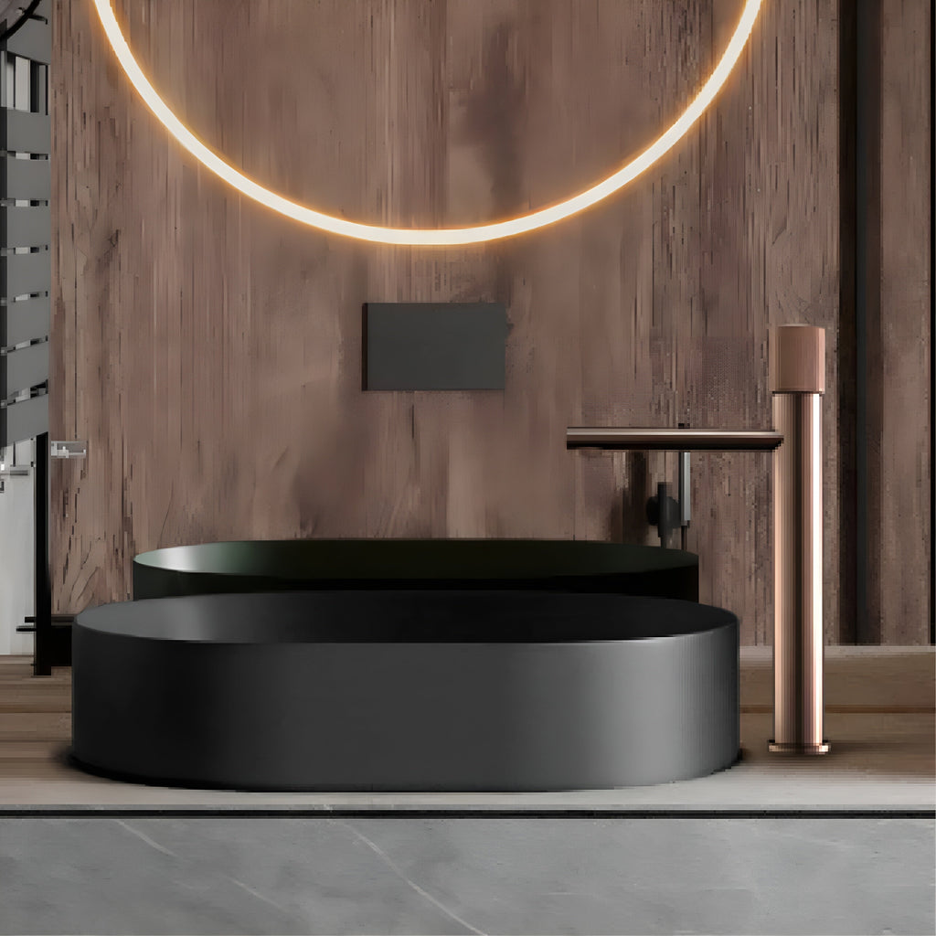 Rubinetto per Lavabo Rotondo – Miscelatore di Alta Qualità per Acqua Calda e Fredda | Ideale per Bagno e Lavabo