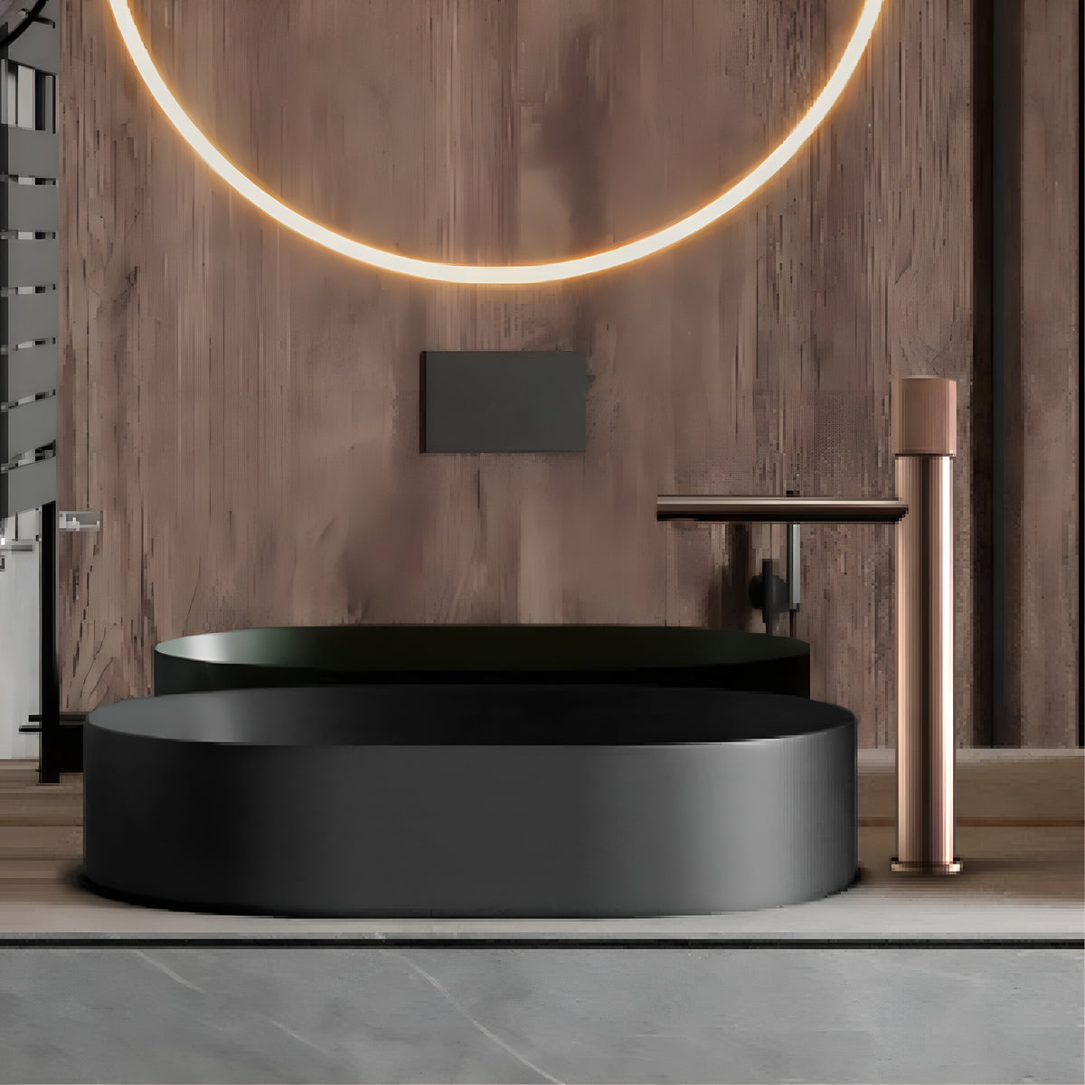 Rubinetto per Lavabo Rotondo – Miscelatore di Alta Qualità per Acqua Calda e Fredda | Ideale per Bagno e Lavabo