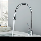 Rubinetto da lavabo in finitura spazzolata – Rubinetto monocomando, miscelatore caldo-freddo, rubinetto in ottone per la zona giorno
