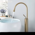 Rubinetto da lavabo in ottica spazzolata – Rubinetto a colonna, miscelatore caldo-freddo, rubinetto in ottone per la zona giorno