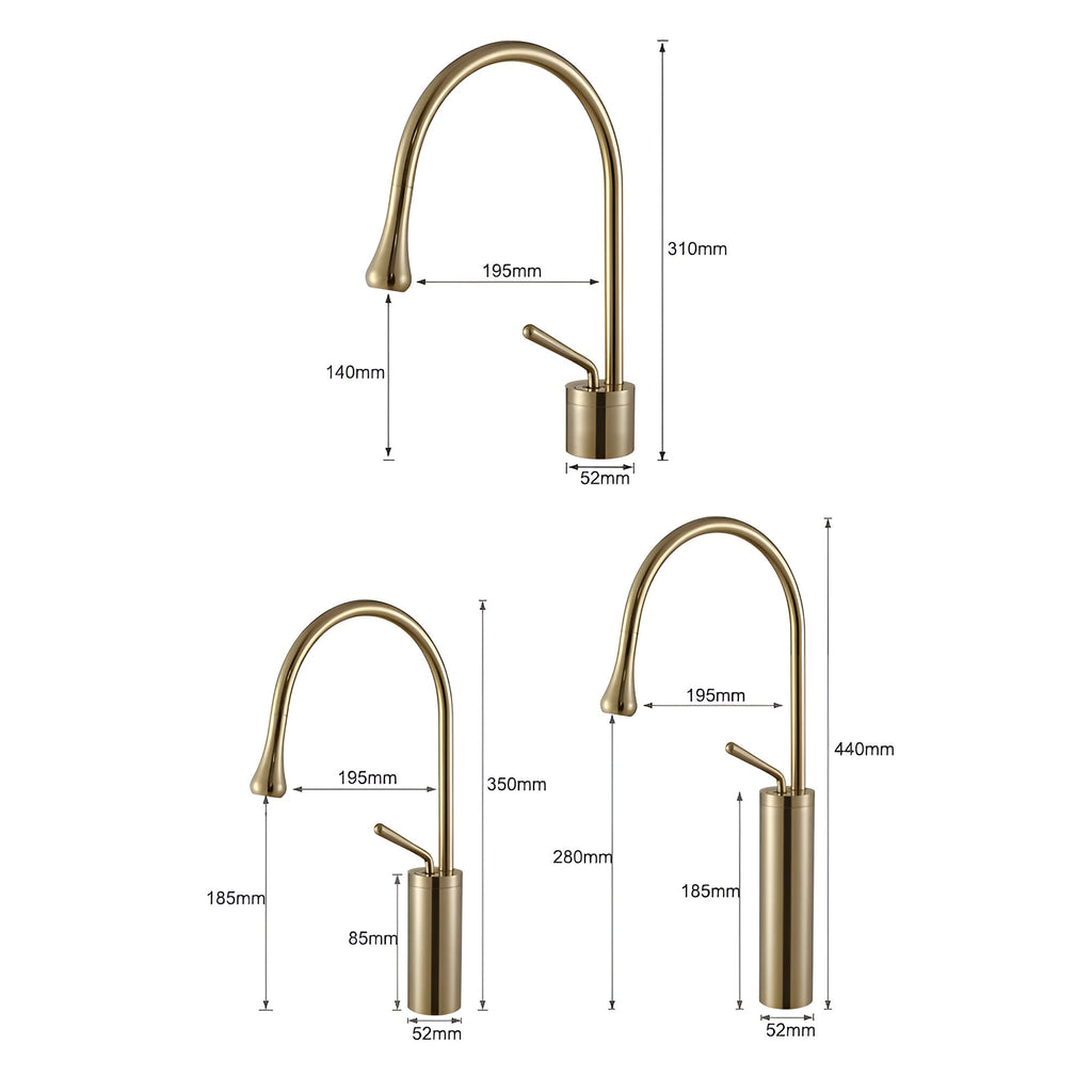 Rubinetto da lavabo in finitura spazzolata – Rubinetto monocomando, miscelatore caldo-freddo, rubinetto in ottone per la zona giorno