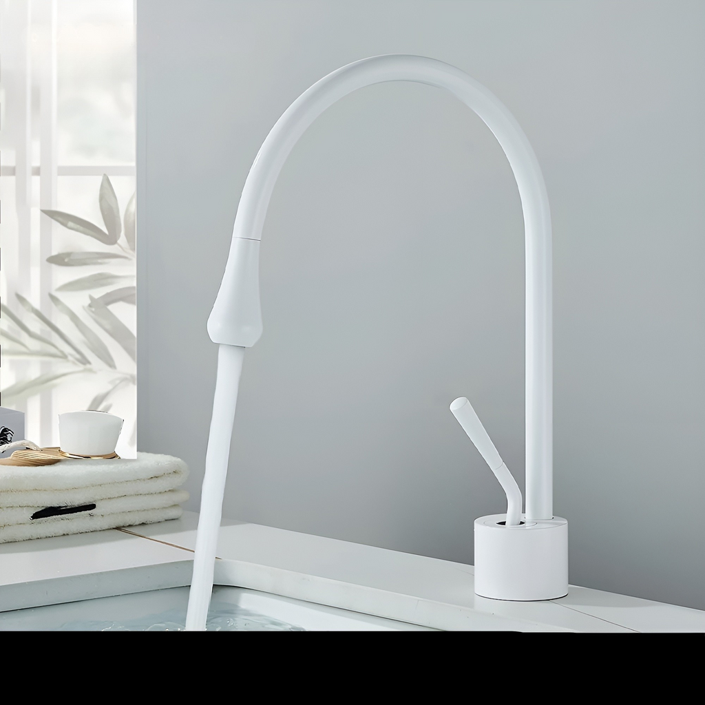 Rubinetto da lavabo in finitura spazzolata – Rubinetto monocomando, miscelatore caldo-freddo, rubinetto in ottone per la zona giorno