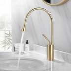Rubinetto da lavabo in finitura spazzolata – Rubinetto monocomando, miscelatore caldo-freddo, rubinetto in ottone per la zona giorno